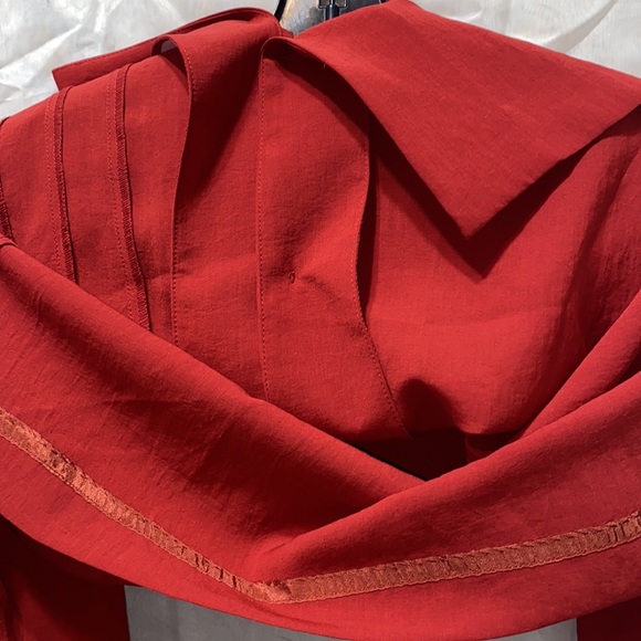 DE TAILLE RED POLYESTER SHIRT JACKET SZ M - Picture 11 of 13